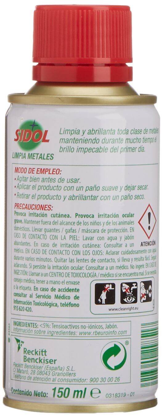 Limpia metales Sidol líquido (150 ml)