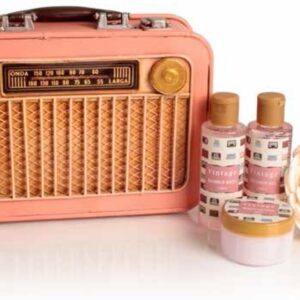 Set de baño Radio maletín vintage (gel, burbujas, esponja y exfoliante) - Regalos