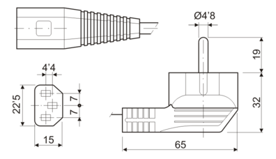 Cable para termocalentador portátil (modelo sin hendidura)