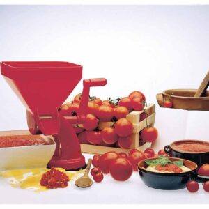 Tomatera Master con cazo de Rigamonti (máquina para triturar y envasar tomates)